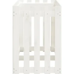 Højbed med stakitdesign i massivt fyrretræ | Størrelse: 150x50x70 cm | Farve: Hvid Plantningsbænke