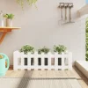 Plantningsbænke^Højbed med stakitdesign i massivt fyrretræ | Størrelse: 100x30x30 cm | Farve: Hvid
