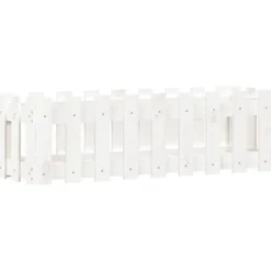 Plantningsbænke^Højbed med stakitdesign i massivt fyrretræ | Størrelse: 100x30x30 cm | Farve: Hvid