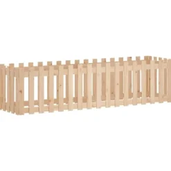 Clearance Højbed med stakitdesign i massivt fyrretræ - 200x50x50 cm | Størrelse: 200x50x50 cm Plantningsbænke