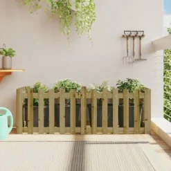 Plantningsbænke^Højbed med stakitdesign 150x50x50 cm - Imprægneret fyrretræ | Størrelse: 150x50x50 cm