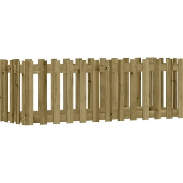 Plantningsbænke^Højbed med stakitdesign 150x50x50 cm - Imprægneret fyrretræ | Størrelse: 150x50x50 cm