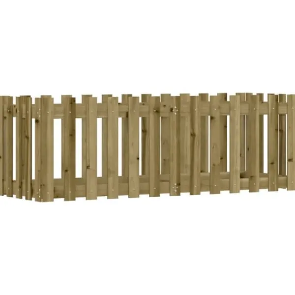 Plantningsbænke^Højbed med stakitdesign 150x50x50 cm - Imprægneret fyrretræ | Størrelse: 150x50x50 cm