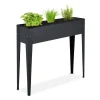 Plantningsbænke^Højbed plantekasse, metal, 83x99x26 cm, sort