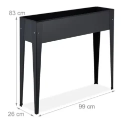 Plantningsbænke^Højbed plantekasse, metal, 83x99x26 cm, sort