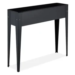 Plantningsbænke^Højbed plantekasse, metal, 83x99x26 cm, sort