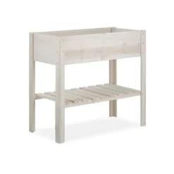 Plantningsbænke^Højbed plantekasse, 80x88x44 cm, Hvid