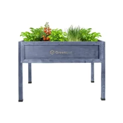 Plantningsbænke^Højbed til altan, terrasse og have 110x55x80cm - Træherbarium på ben - Plantekasse på ben til blomster, krydderurter, grøntsager - Højbed til haven, G | CDON