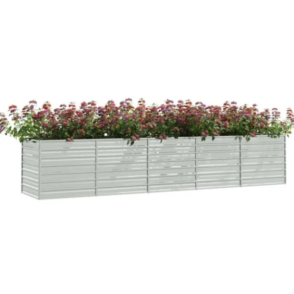 Krukker & Plantebeholdere^Højbed 400x80x77 cm galvaniseret stål sølvfarvet - Højbed - Højbede - Home & Living