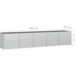 Krukker & Plantebeholdere^Højbed 400x80x77 cm galvaniseret stål sølvfarvet - Højbed - Højbede - Home & Living