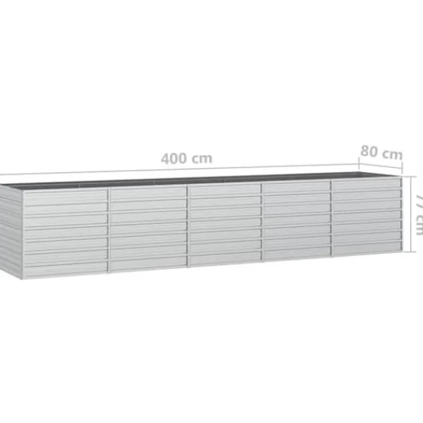 Krukker & Plantebeholdere^Højbed 400x80x77 cm galvaniseret stål sølvfarvet - Højbed - Højbede - Home & Living