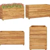 Hot Højbed 100x40x55 cm genanvendt teaktræ og stål - Højbed - Højbede - Home & Living Krukker & Plantebeholdere