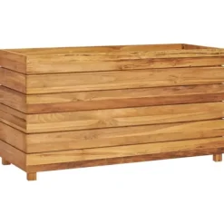 Hot Højbed 100x40x55 cm genanvendt teaktræ og stål - Højbed - Højbede - Home & Living Krukker & Plantebeholdere