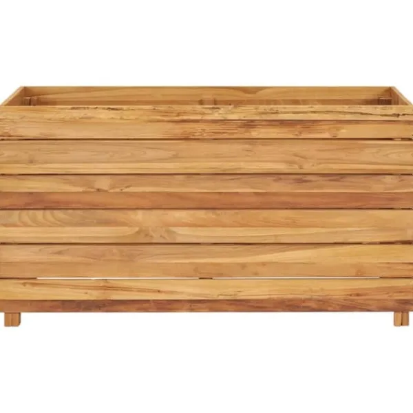 Hot Højbed 100x40x55 cm genanvendt teaktræ og stål - Højbed - Højbede - Home & Living Krukker & Plantebeholdere