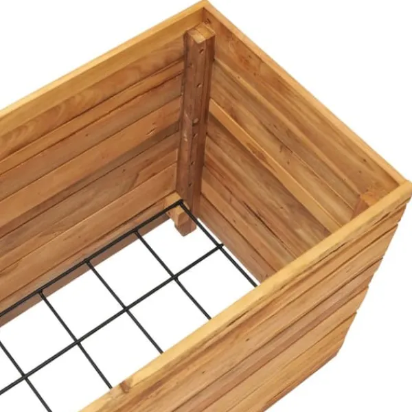 Hot Højbed 100x40x55 cm genanvendt teaktræ og stål - Højbed - Højbede - Home & Living Krukker & Plantebeholdere