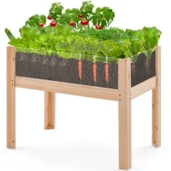 Højbed, 100x59x77 cm, Naturlig Plantningsbænke
