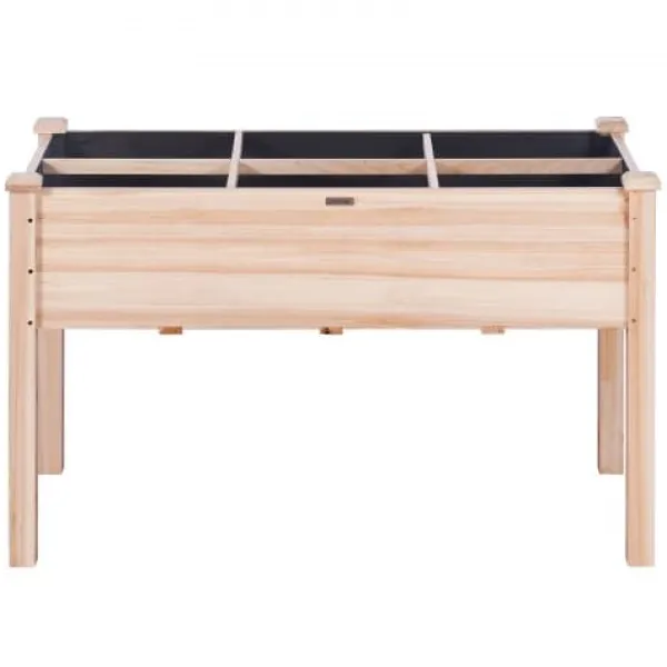 Plantningsbænke^Højbed, 120x58x76 cm, naturtræ, træ