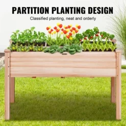 Plantningsbænke^Højbed, 120x58x76 cm, naturtræ, træ