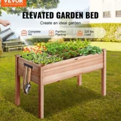 Plantningsbænke^Højbed, 120x58x76 cm, naturtræ, træ