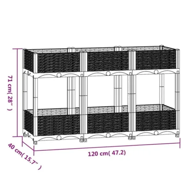 Online Højbed 120x40x71 cm polypropylen - Højbed - Højbede - Home & Living Krukker & Plantebeholdere