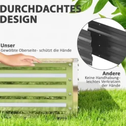 Plantningsbænke^Højbed/plantekasse i stål 120x120x30 cm, sølv – have/terrasse