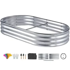 Best Højbeds plantekasse, 182,5x92,5x28 cm, Sølv, Metal Plantningsbænke