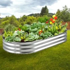 Best Højbeds plantekasse, 182,5x92,5x28 cm, Sølv, Metal Plantningsbænke