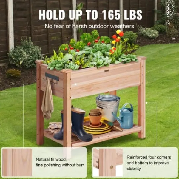 Sale Højbeds plantekasse, 86x46x76 cm, naturtræ, træ Plantningsbænke
