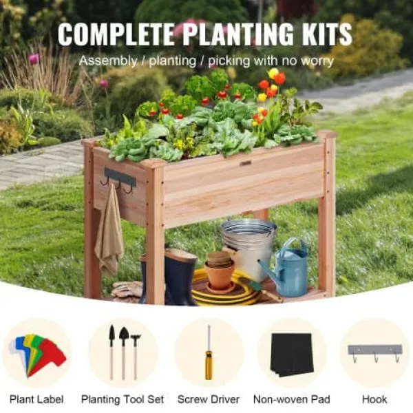 Sale Højbeds plantekasse, 86x46x76 cm, naturtræ, træ Plantningsbænke