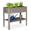 Plantningsbænke^Højbeds plantekasse, 80x88x43,5 cm, Grå