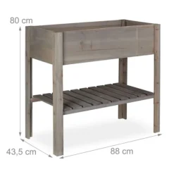 Plantningsbænke^Højbeds plantekasse, 80x88x43,5 cm, Grå