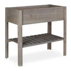 Plantningsbænke^Højbeds plantekasse, 80x88x43,5 cm, Grå