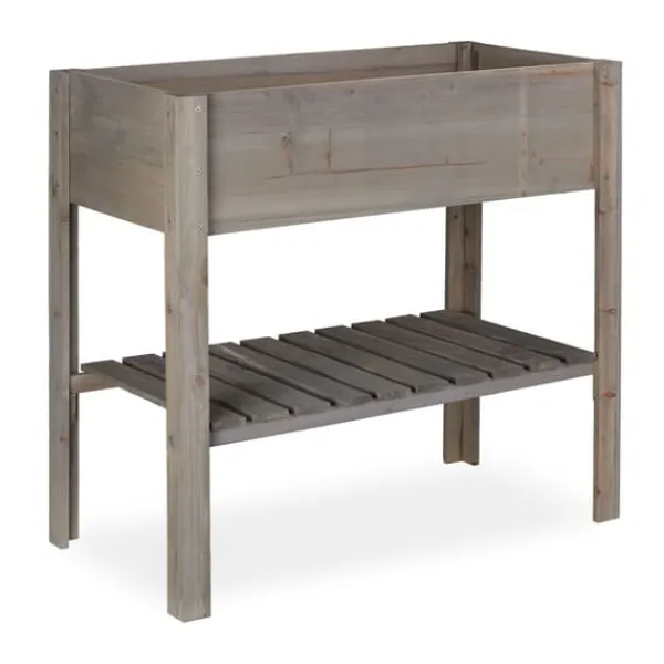 Plantningsbænke^Højbeds plantekasse, 80x88x43,5 cm, Grå