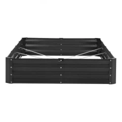 Hot Højbeds plantekasse, 240x120x28 cm, mørkegrå, metal Plantningsbænke