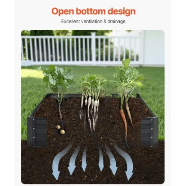 Hot Højbeds plantekasse, 240x120x28 cm, mørkegrå, metal Plantningsbænke