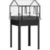 Discount Højbedsplantekasse med overdækning 60x60x120 cm, metal med dræning – vejrbestandigt urte-/grøntsagsbed, sort Drivhus