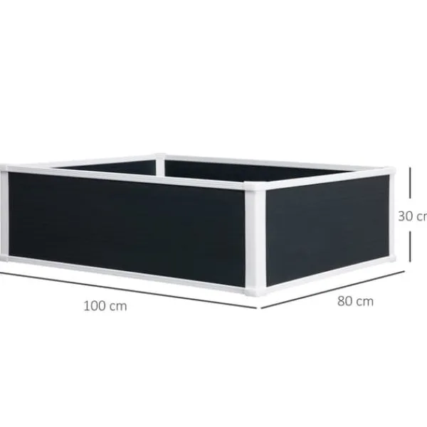 Best Højbedsplantekasse, 100x80x30 cm, Grå, Plastik Plantningsbænke