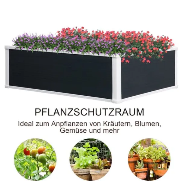 Best Højbedsplantekasse, 100x80x30 cm, Grå, Plastik Plantningsbænke