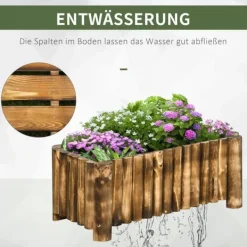 Plantningsbænke^Højbedsplantekasse, 78x35x30 cm, Natur