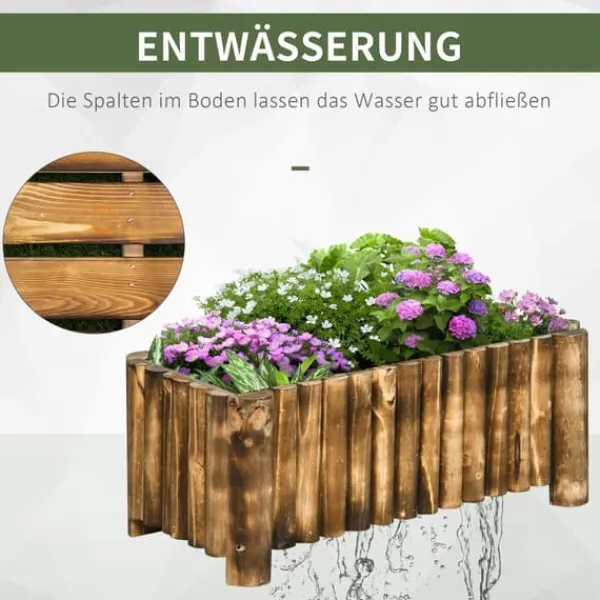 Plantningsbænke^Højbedsplantekasse, 78x35x30 cm, Natur