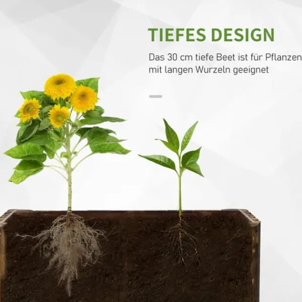 Plantningsbænke^Højbedsplantekasse, 78x35x30 cm, Natur