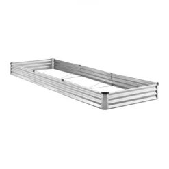 Plantningsbænke^Højbedsplantekasse, 360,5x120,5x28,5 cm, Sølv, Metal