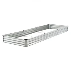 Plantningsbænke^Højbedsplantekasse, 360,5x120,5x28,5 cm, Sølv, Metal