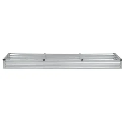 Plantningsbænke^Højbedsplantekasse, 360,5x120,5x28,5 cm, Sølv, Metal
