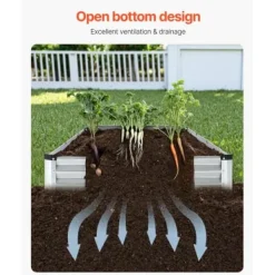 Plantningsbænke^Højbedsplantekasse, 360,5x120,5x28,5 cm, Sølv, Metal
