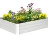 Plantningsbænke^Højbedsplantekasse, 120x90x30 cm, Sølv