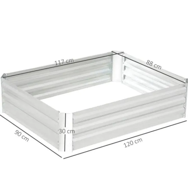 Plantningsbænke^Højbedsplantekasse, 120x90x30 cm, Sølv