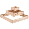 Plantningsbænke^Højbedsramme, 113x113x51 cm, lys træfarve, træ