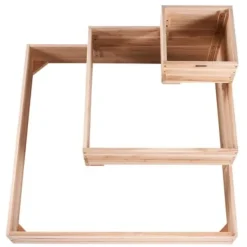 Plantningsbænke^Højbedsramme, 113x113x51 cm, lys træfarve, træ