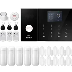 Hjemmealarmsystemer^Hjemmealarmsystem, Smart Home Integration, Trådløs Sikkerhedsløsning,4G WiFi Kit F, EU Stik